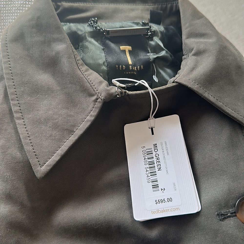 Ted Baker Edennn Colour Blocked Cotton Mac Size 2 NWT - Picture 4 of 16
